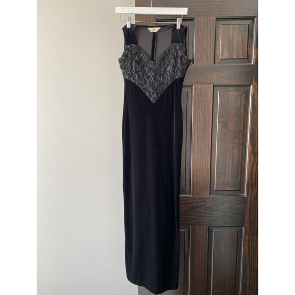 Vintage SAGAIE Paris Black Velvet Dress - Picture 2 of 9